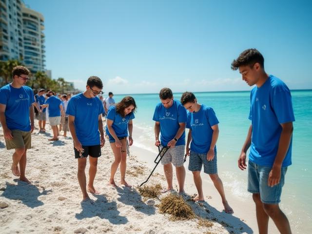 Beach cleanup initiative at Haulover Beach